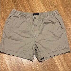 Crown & Ivy Men's Tan Flat Front Shorts elastic waist large pockets